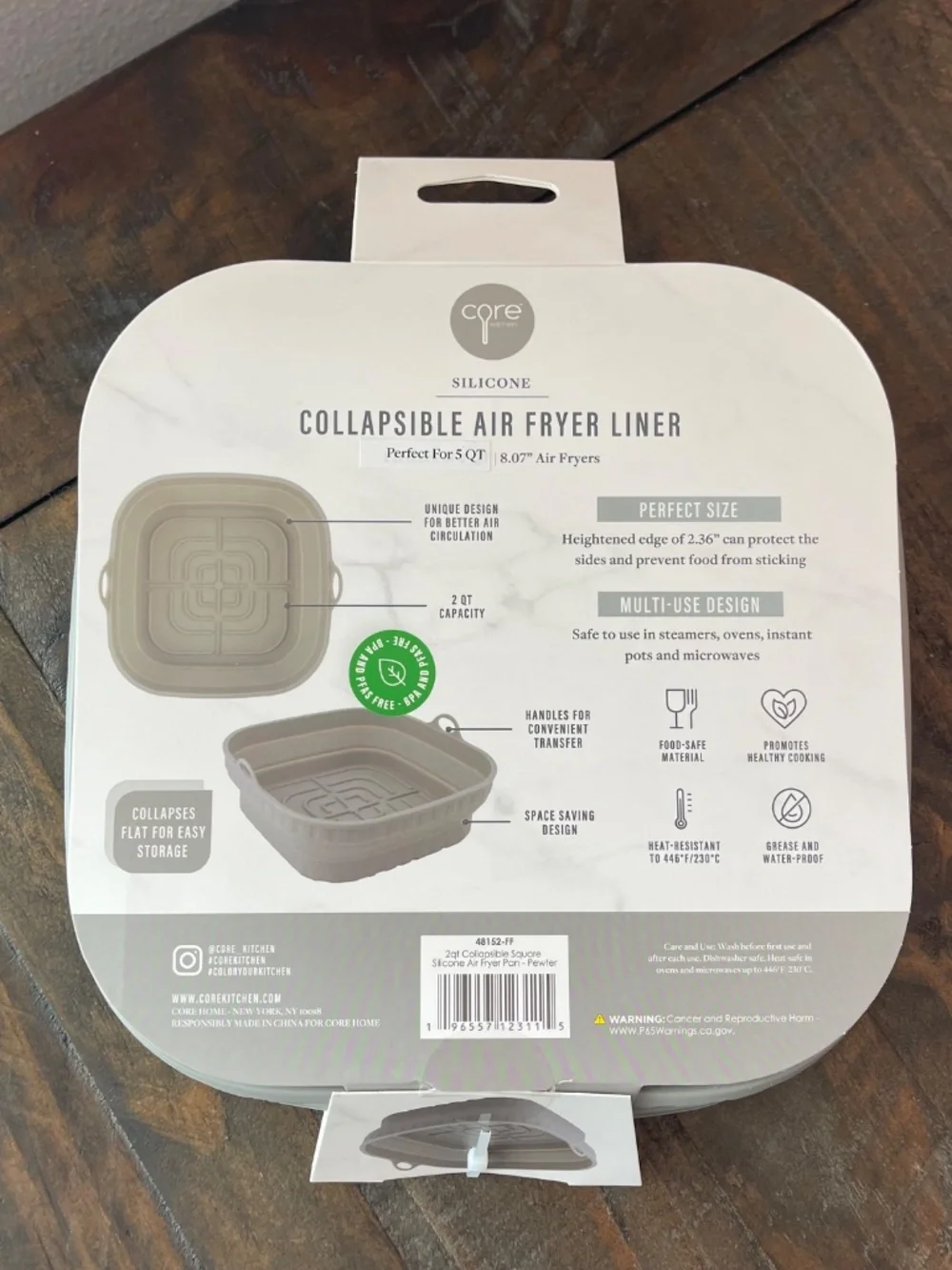 Core Kitchen Silicone Collapsible Air Fryer Liner